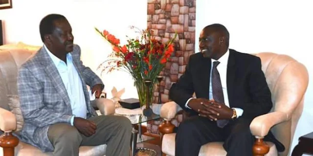 Ruto hosts Raila in Karen home photo today