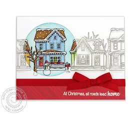 Sunny Studio Stamps: Christmas Home "At Christmas, All Roads Lead Home" Card by Mendi Yoshikawa