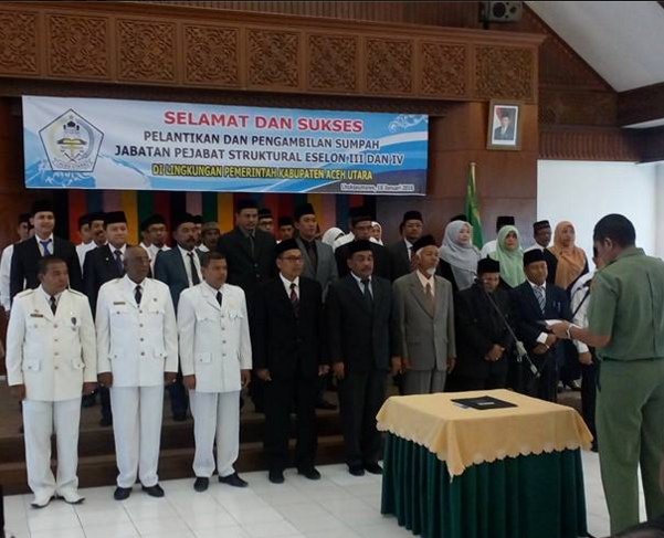 Bupati Aceh Utara Mutasi 55 Orang Pejabat Eselon III Dan IV