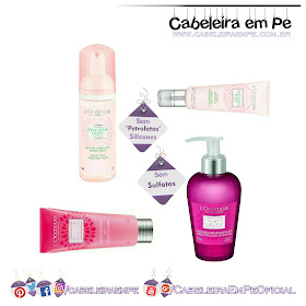 Linha Pivoine Flora – L´Occitane - Espuma para lavar o rosto, um fluído Matificante, um gel esfoliante e um demaquilante em gel livres de sulfatos, petrolatos e silicones