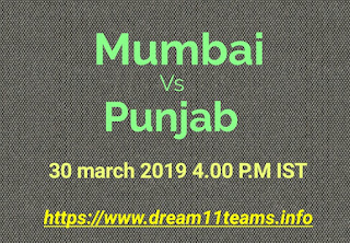 Punjab vs Mumbai  Dream11 Team 