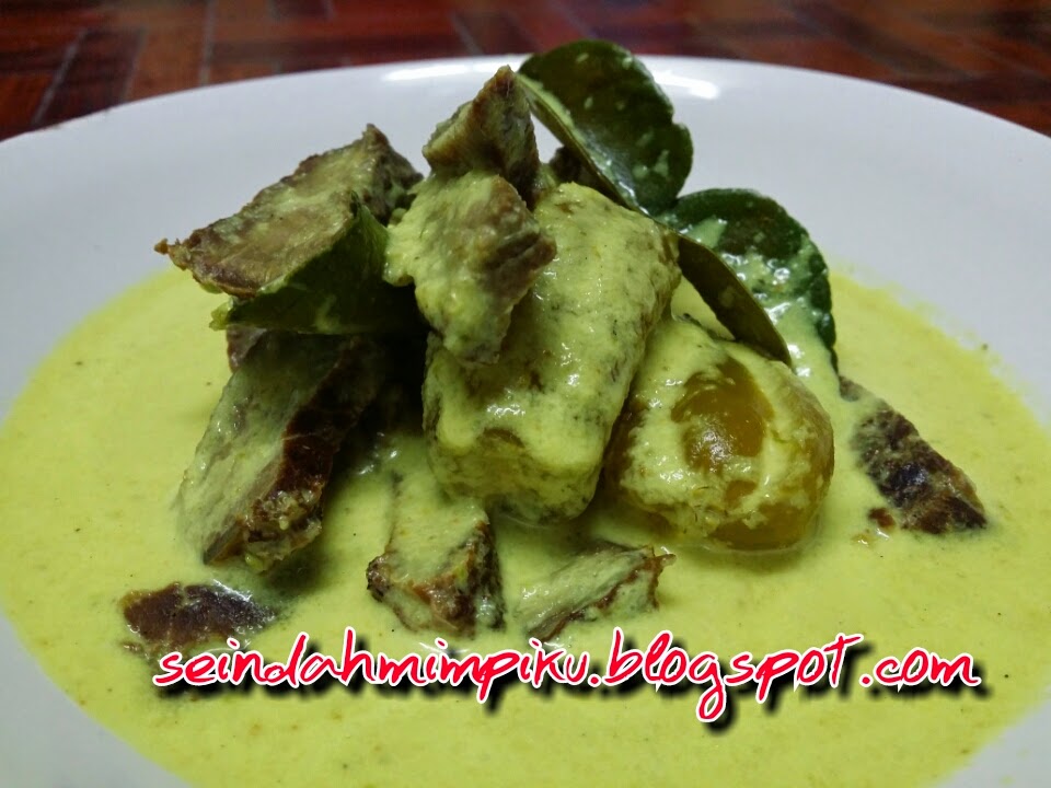 Seindah Mimpiku: Masak Lemak Cili Api Daging Salai