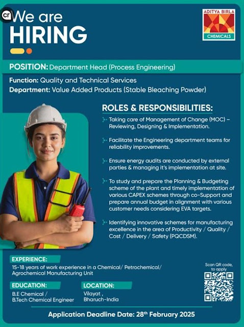 Aditya Birla Hiring For Head Process Engineering