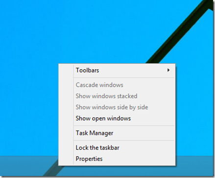 Taskbar Properties