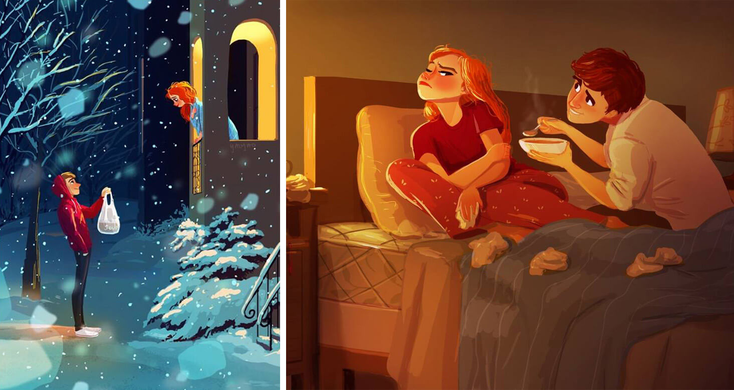 39 Loving Illustrations Depict The Happiness Of The Everyday Life Of An Artist