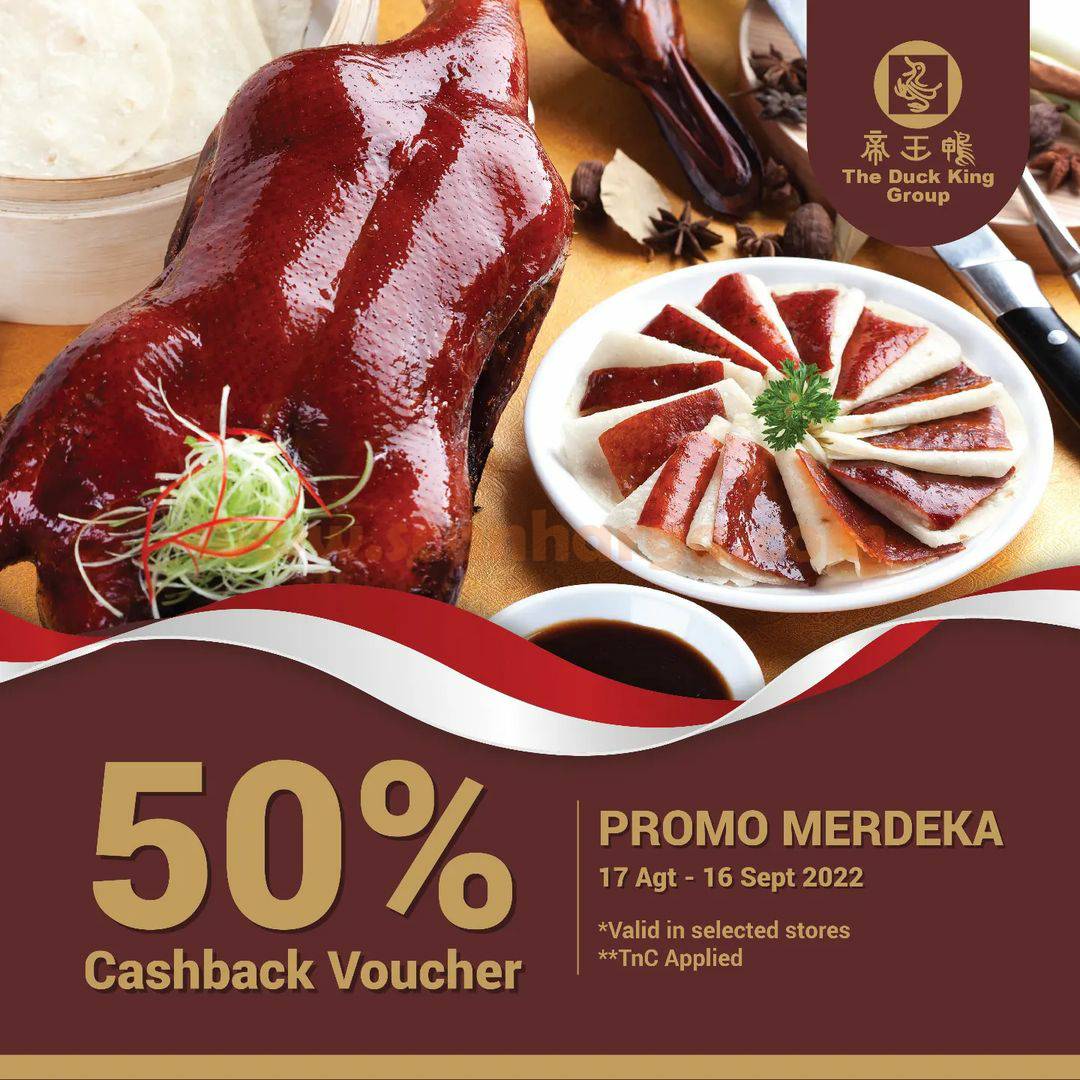 THE DUCK KING Promo Spesial MERDEKA Cashback Voucher 50%