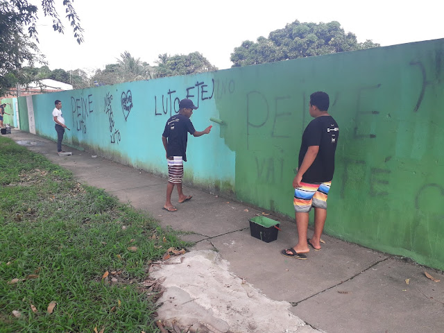 Revitalização do muro da Escola Municipal da Comunidade Massangana