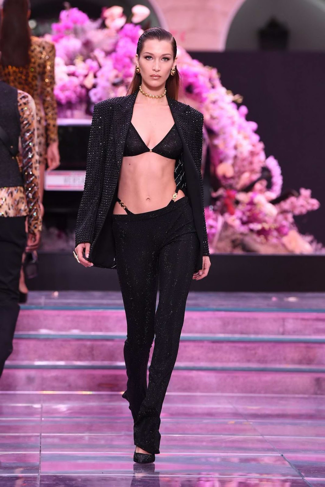 Bella Hadid walks the runway during the Versace fashion show Spring/Summer 2020 in Milan, Italy