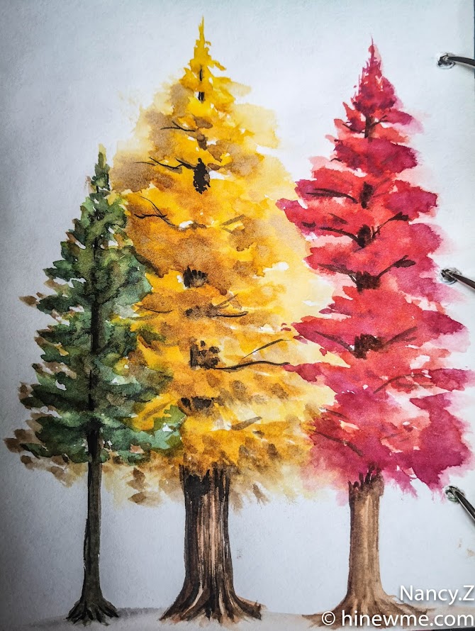 19 ideas of watercolor, landscape,tree,girl,flower, come to see my painting ideas