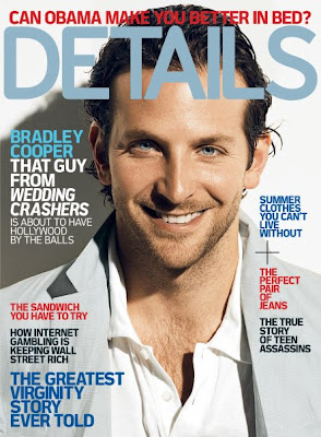 Bradly Cooper featured on Details cover in June, 2009.