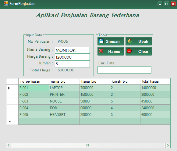 Contoh Program Sederhana Visual Basic 2010 Beserta