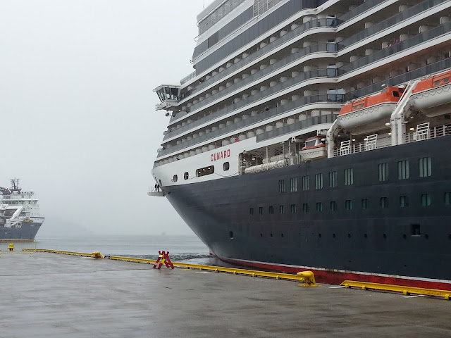 Cunard's Queen Elizabeth in Bergen, Norway; Cruise ships in Bergen