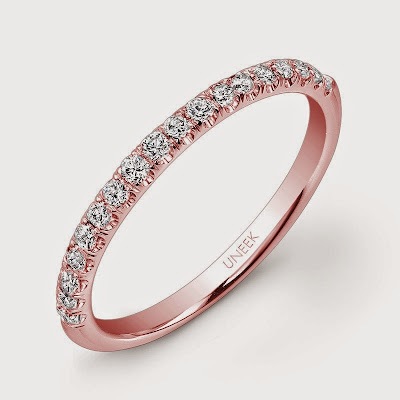 Uneek Jewelry 22-Diamond "Silhouette" Wedding Band in 14K Rose Gold