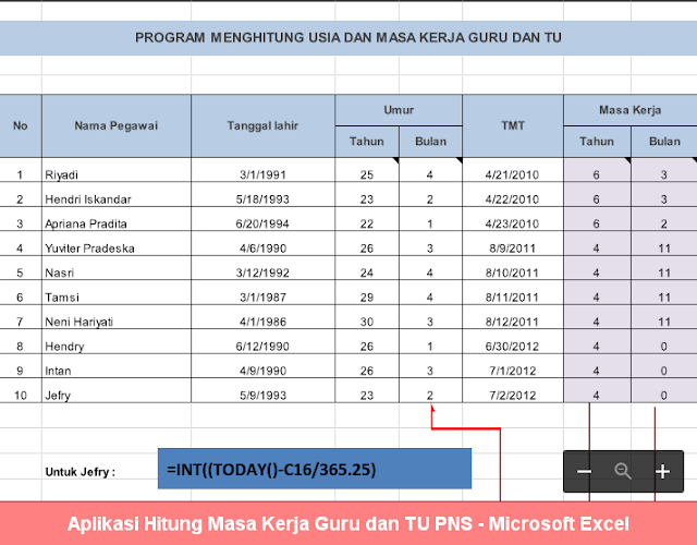 Aplikasi Hitung Masa Kerja Guru dan TU PNS