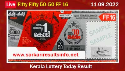 Kerala Lottery Result 11.9.2022