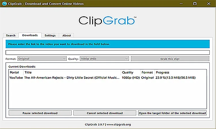 Aplikasi Download Video YouTube - ClipGrab