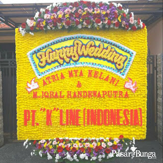 Karangan bunga happy wedding - pasarbunga.co.id