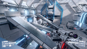 screenshot of the futuristic Dekk map from the sniper area