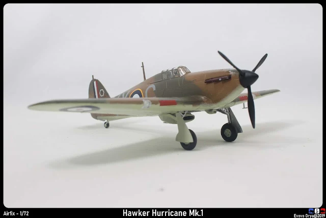 Maquette de l'Hurricane MkI d'Airfix au 1/72.