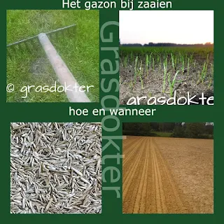 bij zaaien gras