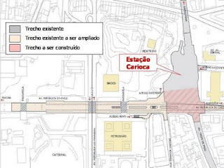 mapa linha 2 estaçao carioca