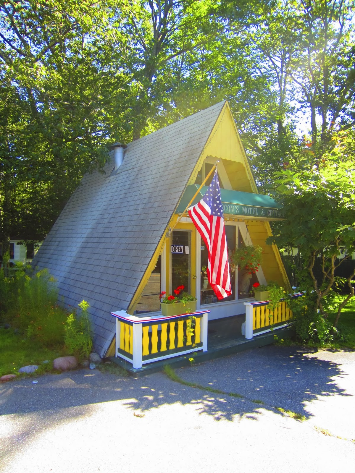 Relaxshacks com A Tiny  Yellow A frame Cabin Cottage in Maine 