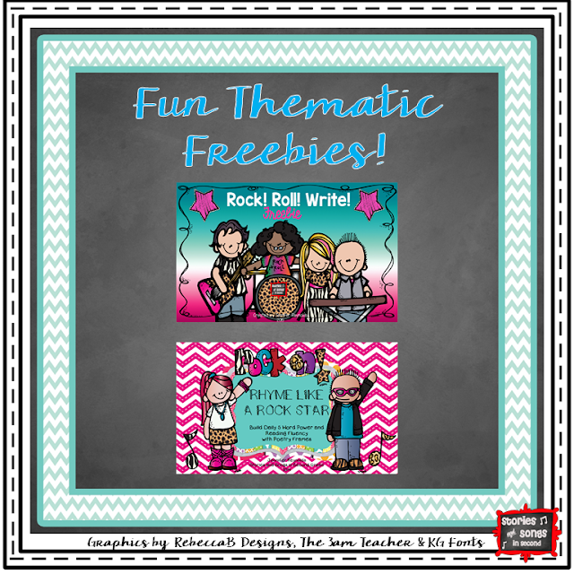 Students will love being learning rock stars wtth themed brag tags, classroom decor items, and literacy center activities!