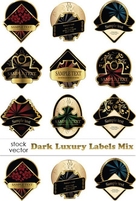 Dark Luxury Labels Mix Vectors