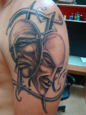 Theatre Mask Tattoo