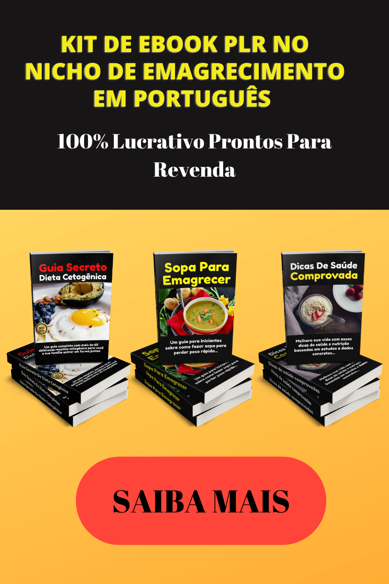 Kit de e-book PLR no nicho de emagrecimento em português 100% Lucrativo Prontos Para Revenda