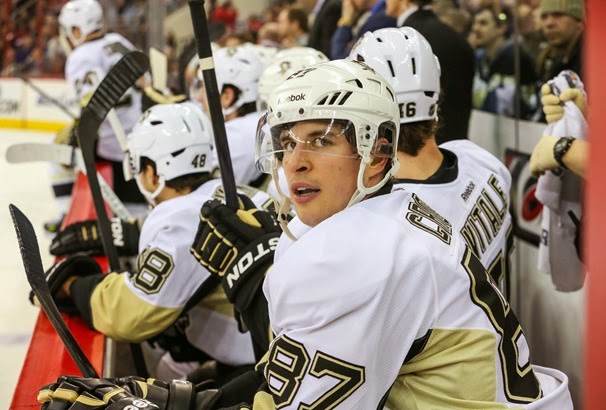 Pittsburgh Penguin SIDNEY CROSBY (87) during the NHL game between the Pittsburgh Penguins and the Carolina Hurricanes at the PNC Arena. The Carolina Hurricanes defeated the Pittsburgh Penguins 4-1.