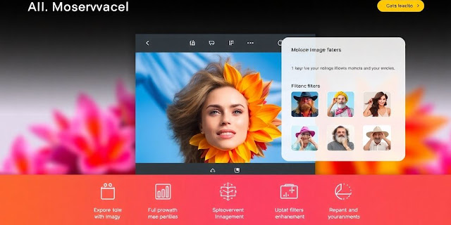 AI image editing tools with vibrant edited images.