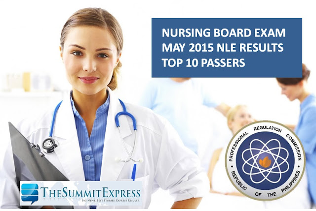 Top 10 Passers May 2015 NLE Nursing board exam