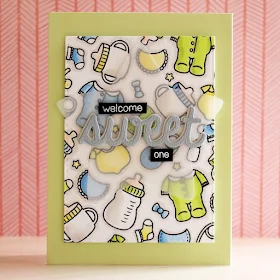 Sunny Studio Stamps: Baby Bear Boy Card by Eloise Blue (with video tutorial)