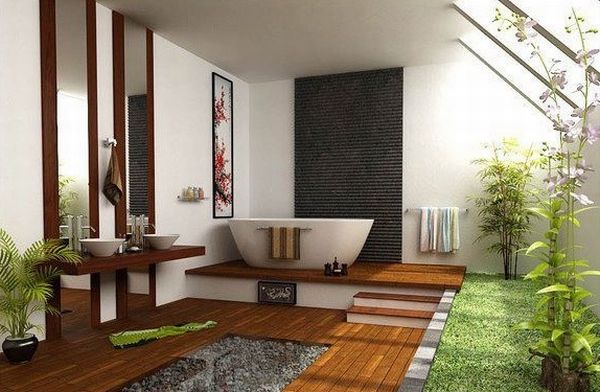 Desain Kamar Mandi Minimalis Nuansa Alam Dengan Batu Alam