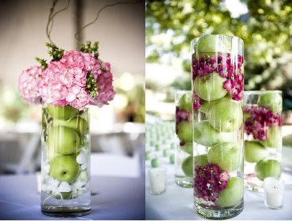 Fruit is also a fun and affordable way to do wedding centerpieces