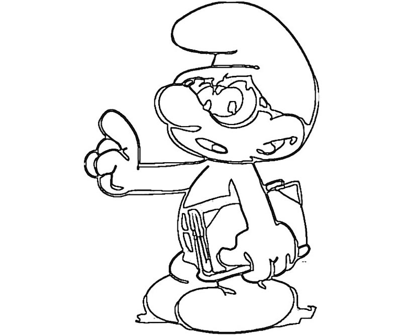 #3 Brainy Smurf Coloring Page