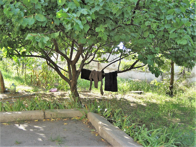 Clothes drying on line, Rustavi, Caucasus Georgia. September 2011.