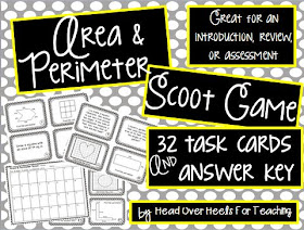 http://www.teacherspayteachers.com/Product/Area-Perimeter-Scoot-Game-Task-Cards-1184733