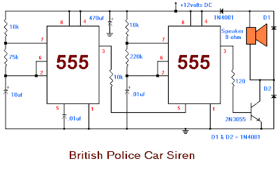 British Police Car Siren circuit diagram