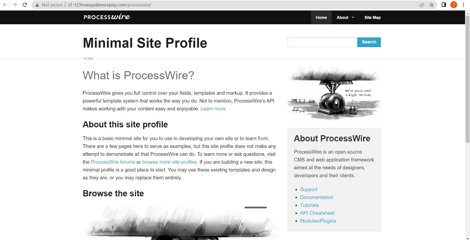 sample processwire default homepage