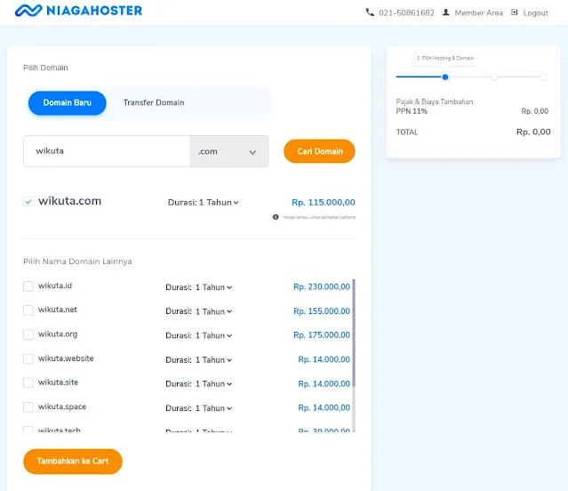 Cara Beli Domain di Niagahoster