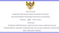 KEPMENPAN RB NOMOR 998 TAHUN 2021 TENTANG STANDAR PENYETARAAN JABATAN DAN JENIS JABATAN DALAM PENYETARAAN JABATAN ADMINISTRASI KE DALAM JABATAN FUNGSIONAL BAGI INSTANSI DAERAH 