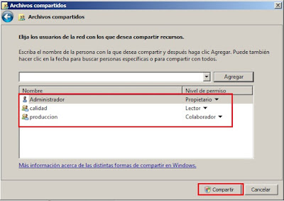 Compartir carpetas en Windows.