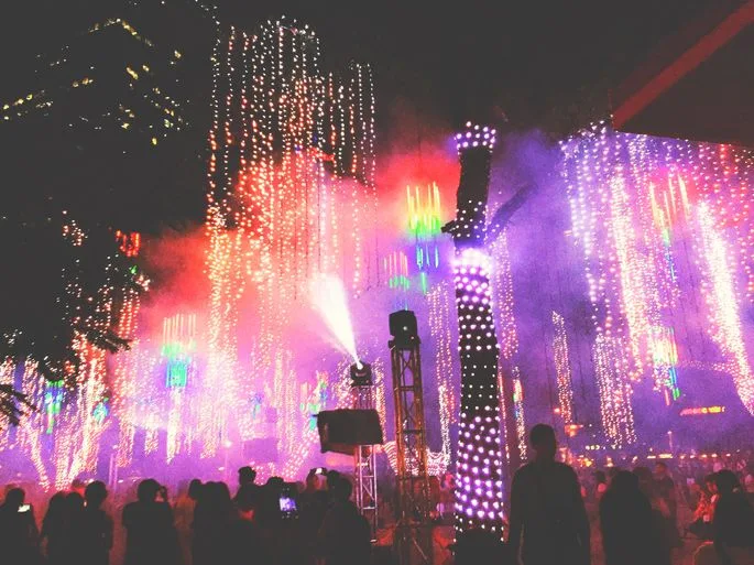 Light show inside Ayala Triangle Gardens