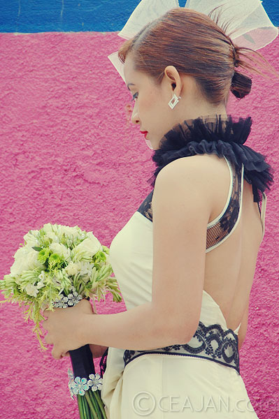 white wedding dress with black lace. Black and White Wedding Dress