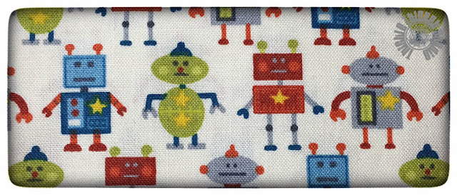 "Little Monster Robots" fabric by The Henley Studio on Thistle Thicket Studio. www.thistlethicketstudio.com