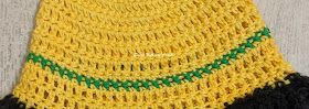 Sweet Nothings Crochet free crochet pattern blog, free crochet pattern for a chemo cap, photo detail for the pattern around brim,