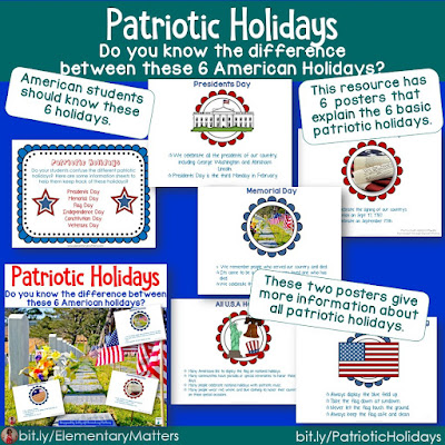 Fun for Constitution Day - This post has suggestions, ideas, and 3 resources for Constitution Day and other USA Patriotic holidays.