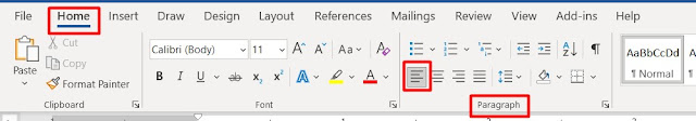 Text Alignment in MS Word-left